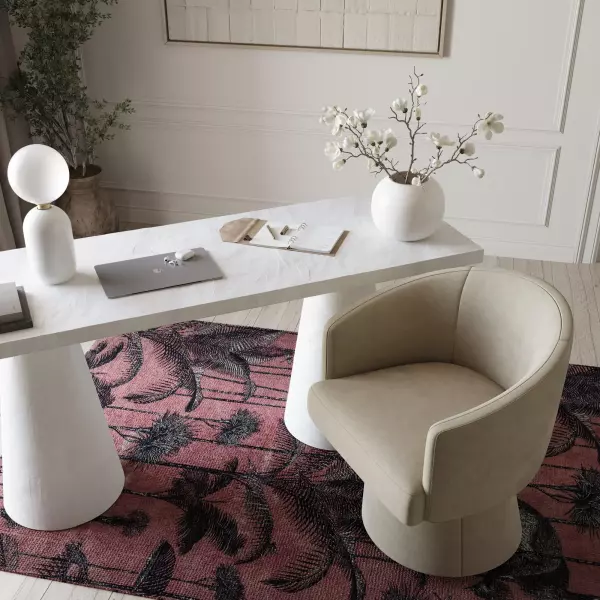 TOV-H68926 Kristen Taupe Rolling Desk Chair