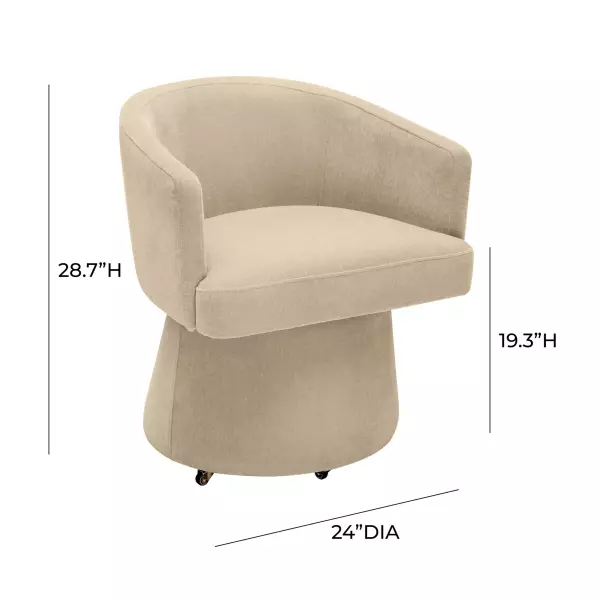 Tov H68926 Kristen Taupe Rolling Desk Chair 7
