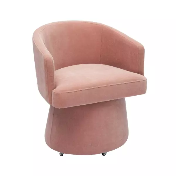 TOV-H68927 Kristen Pink Rolling Desk Chair
