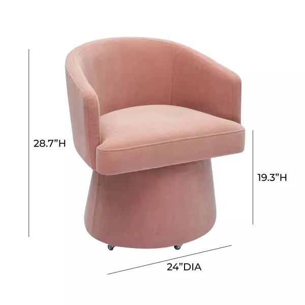 Tov H68927 Kristen Pink Rolling Desk Chair 7