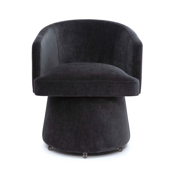 Tov H69158 Kristen Black Upcycled Chenille Rolling Desk Chair 3