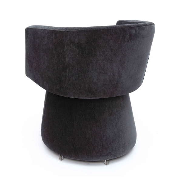 Tov H69158 Kristen Black Upcycled Chenille Rolling Desk Chair 4