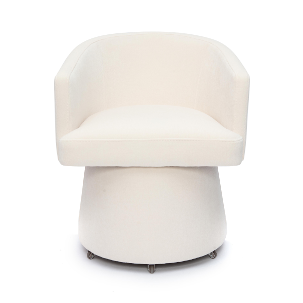 Tov H69159 Kristen Cream Upcycled Chenille Rolling Desk Chair 3