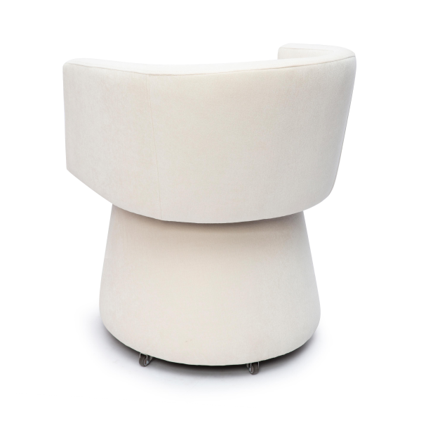 Tov H69159 Kristen Cream Upcycled Chenille Rolling Desk Chair 4