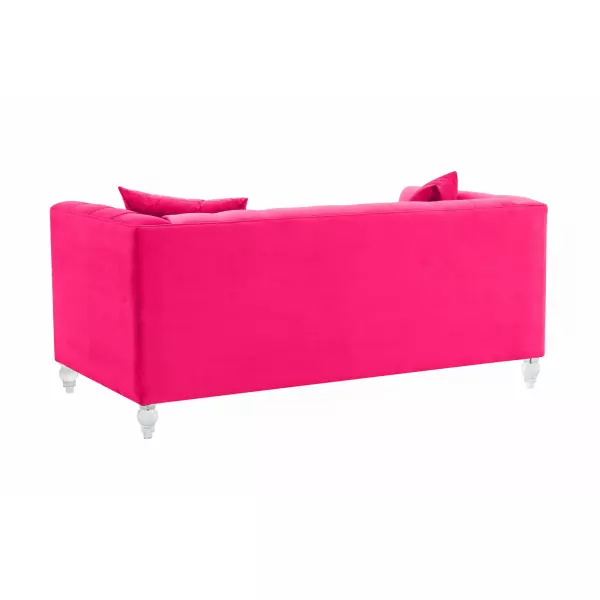 Tov L68317 Bea Hot Pink Velvet Loveseat 3
