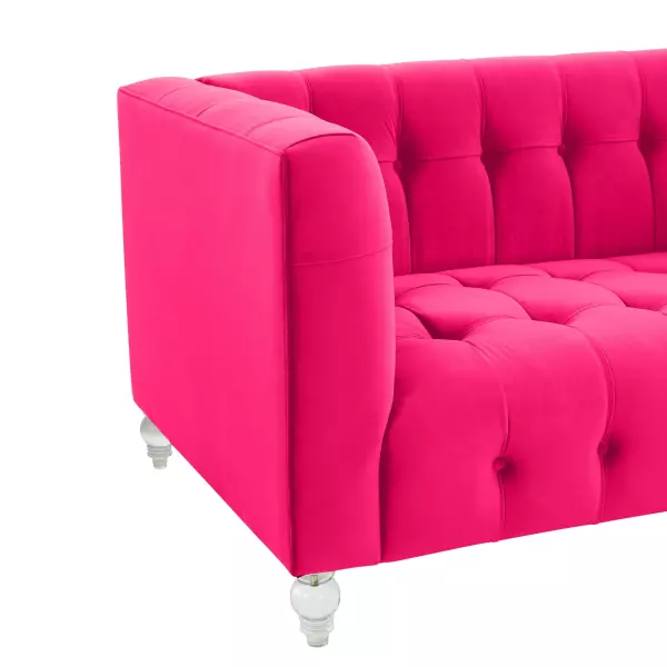 Tov L68317 Bea Hot Pink Velvet Loveseat 4