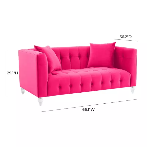 Tov L68317 Bea Hot Pink Velvet Loveseat 5
