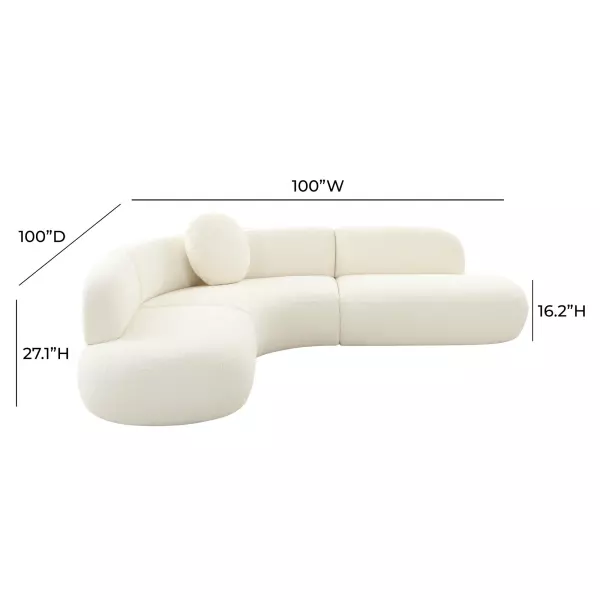 Tov L68655 Sec Broohah Cream Boucle Sectional 4