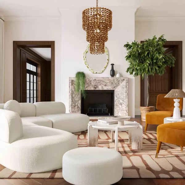 Tov L68655 Sec Broohah Cream Boucle Sectional 5