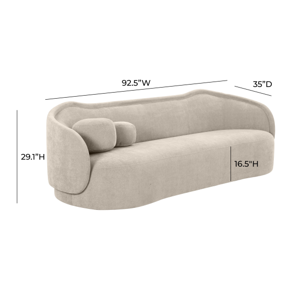 Tov L68841 Circe Taupe Textured Velvet Sofa 6