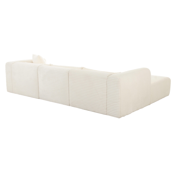 Tov L68879 L68881 Tarra Fluffy Oversized Cream Corduroy Modular Laf Sectional 4