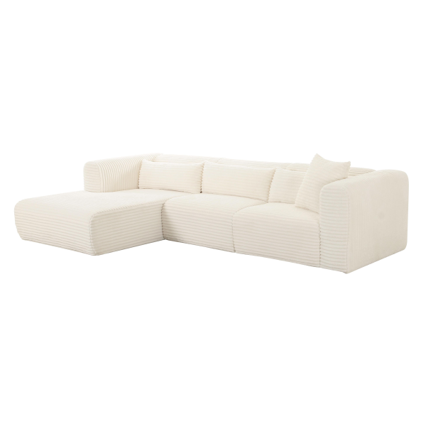 Tov L68879 L68881 Tarra Fluffy Oversized Cream Corduroy Modular Laf Sectional 5