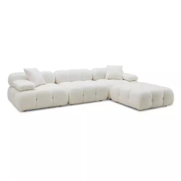 TOV-L68922-SEC Calliope Cream Vegan Shearling 4-piece Modular Sectional