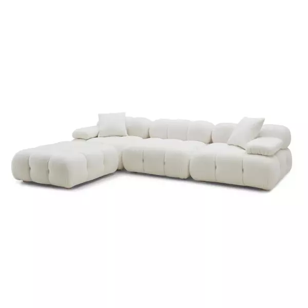Tov L68922 Sec Calliope Cream Vegan Shearling 4 Piece Modular Sectional 4