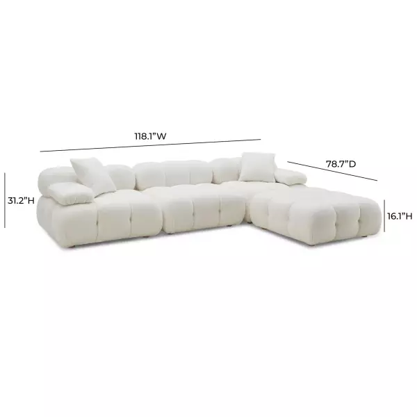 Tov L68922 Sec Calliope Cream Vegan Shearling 4 Piece Modular Sectional 9