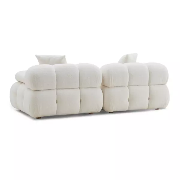 Tov L68923 Calliope Cream Vegan Shearling Modular Loveseat 3