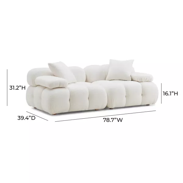 Tov L68923 Calliope Cream Vegan Shearling Modular Loveseat 6