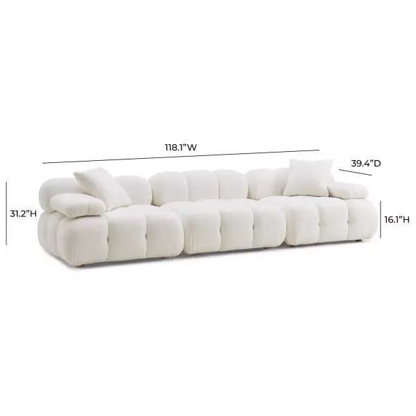 Tov L68924 Calliope Cream Vegan Shearling Modular Sofa 7