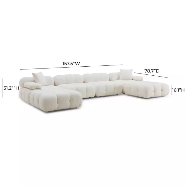 Tov L68925 Sec Calliope Cream Vegan Shearling 6 Piece Modular U Sectional 5