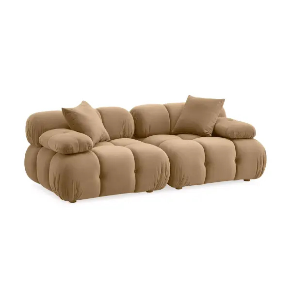 TOV-L69018 TOV Calliope Cafe Au Lait Performance Velvet Modular Loveseat Cafe Au Lait