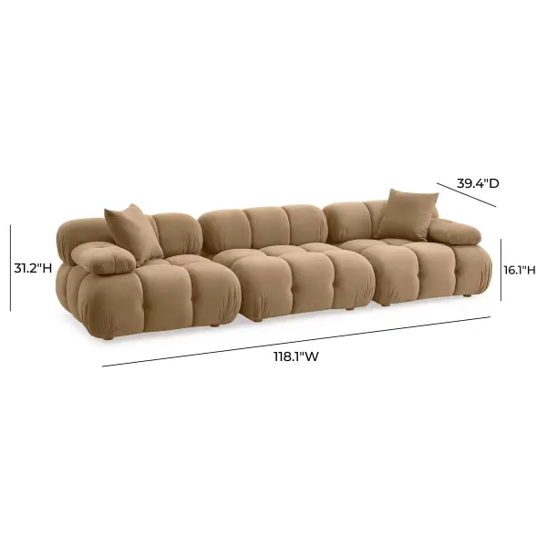 Tov L69019 Calliope Cafe Au Lait Performance Velvet Modular Sofa 6