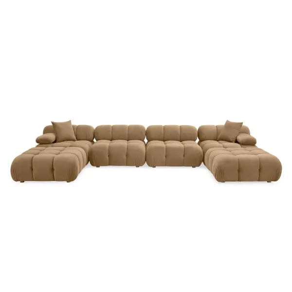 Tov L69020 Sec Calliope Cafe Au Lait Performance Velvet 6 Piece Modular U Sectional 3