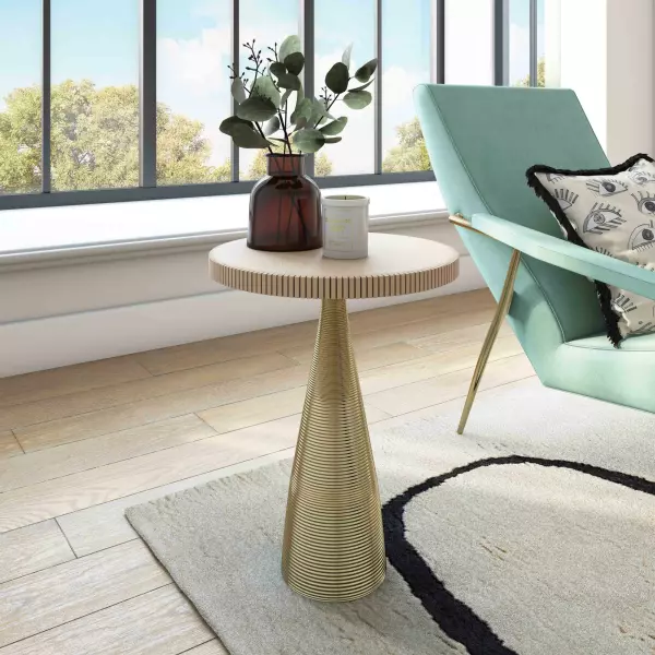 TOV-OC18353 Celeste Ribbed Side Table