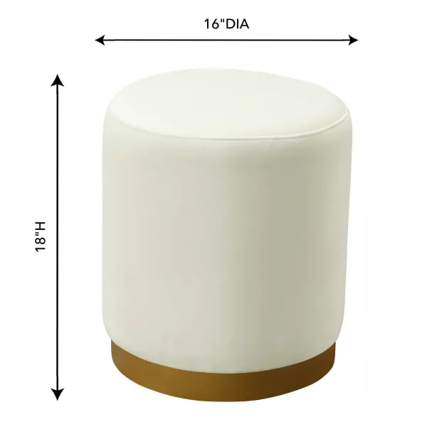 Tov Oc6156 Opal Cream Velvet Ottoman With Gold Base 4