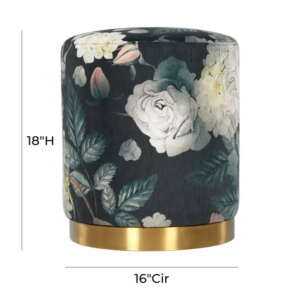 Tov Oc6308 Opal Floral Velvet Ottoman With Gold Base 5