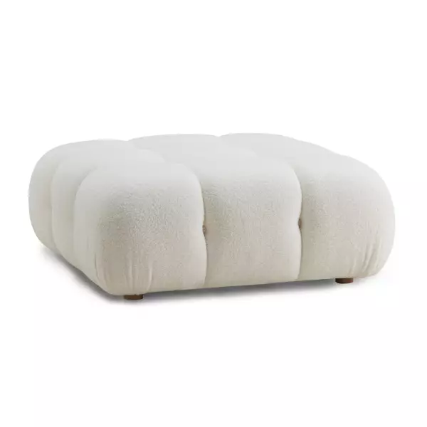 TOV-OC68921 Calliope Cream Vegan Shearling Modular Ottoman