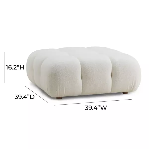 Tov Oc68921 Calliope Cream Vegan Shearling Modular Ottoman 3