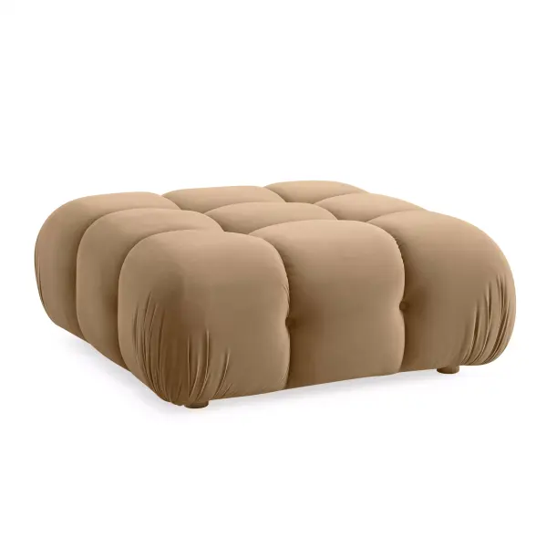 TOV-OC69016 TOV Calliope Cafe Au Lait Performance Velvet Modular Ottoman in Cafe Au Lait