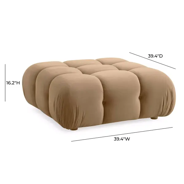Tov Oc69016 Calliope Cafe Au Lait Performance Velvet Modular Ottoman 5