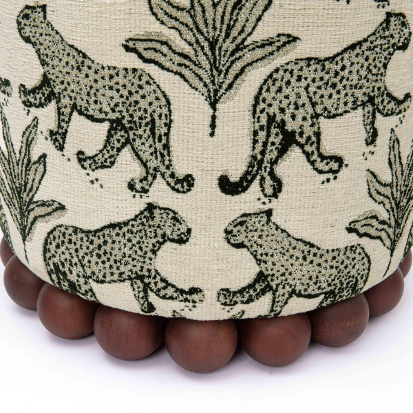 Tov Oc69196 Dex Cream Leopard Jacquard Ottoman 5