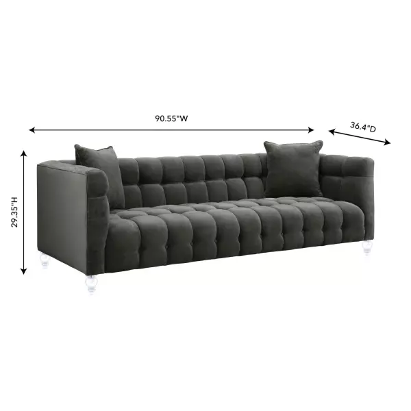 Tov S100 Bea Grey Velvet Sofa 5
