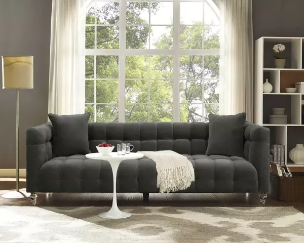TOV-S100 Bea Grey Velvet Sofa