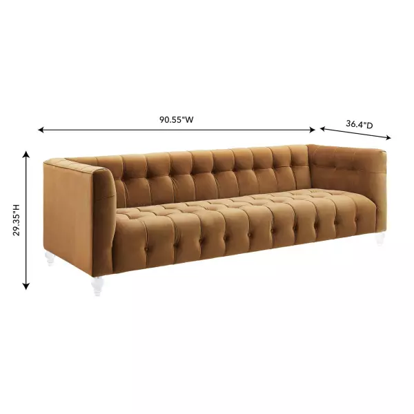 Tov S109 Bea Cognac Velvet Sofa 5