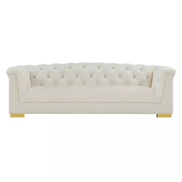 Tov S4929 Farah Cream Velvet Sofa 2