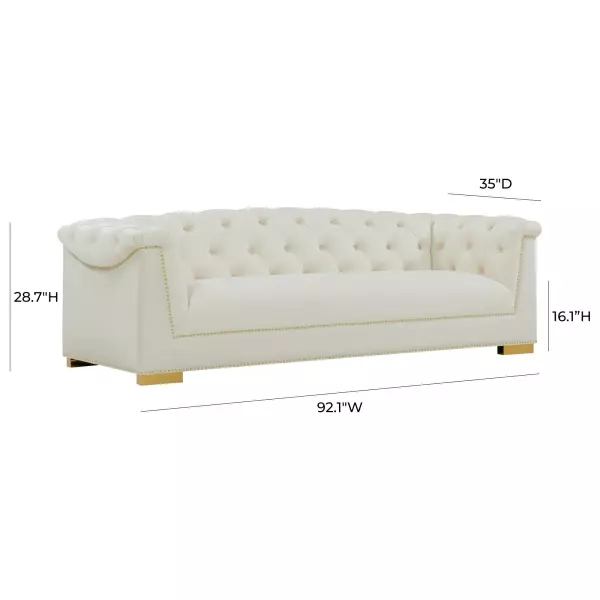 Tov S4929 Farah Cream Velvet Sofa 5