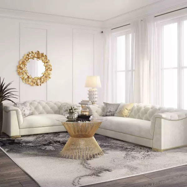 TOV-S4929 Farah Cream Velvet Sofa