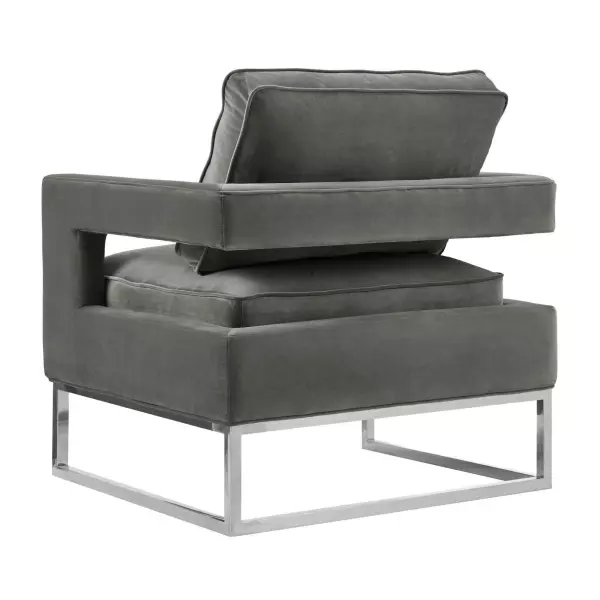 Tov S6293 Avery Grey Velvet Chair Silver Frame 3