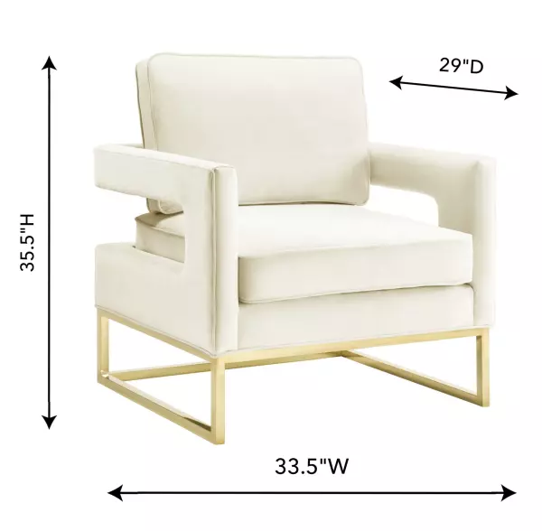 Tov S68199 Avery Cream Velvet Chair 6