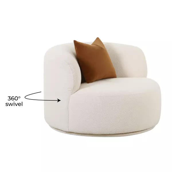 Tov S68671 Fickle Cream Boucle Swivel Chair 4