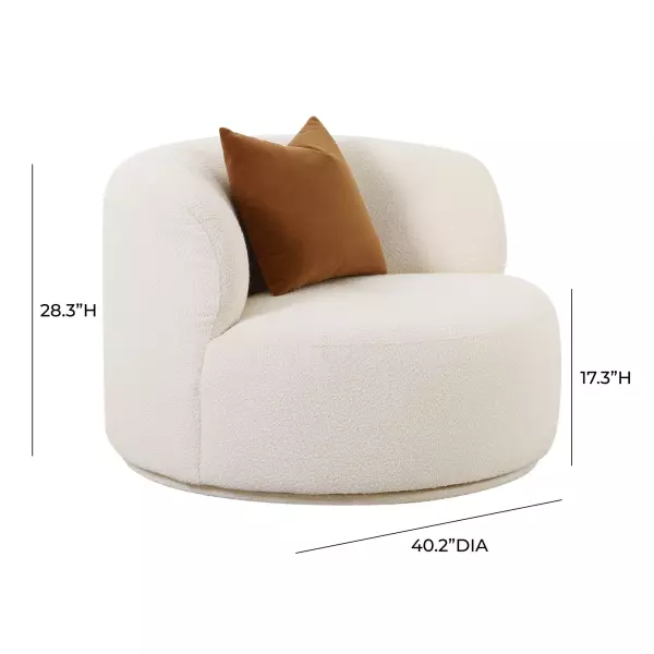 Tov S68671 Fickle Cream Boucle Swivel Chair 5