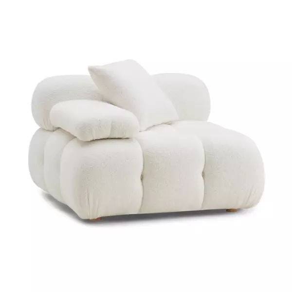 TOV-S68919 Calliope Cream Vegan Shearling Modular Corner Chair
