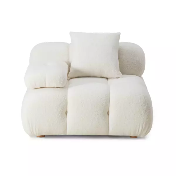 TOV-S68919 Calliope Cream Vegan Shearling Modular Corner Chair