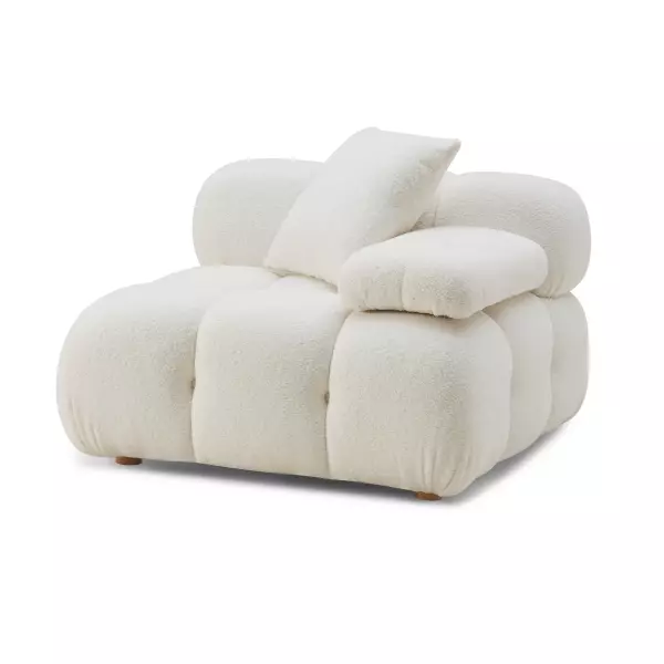 Tov S68919 Calliope Cream Vegan Shearling Modular Corner Chair 3