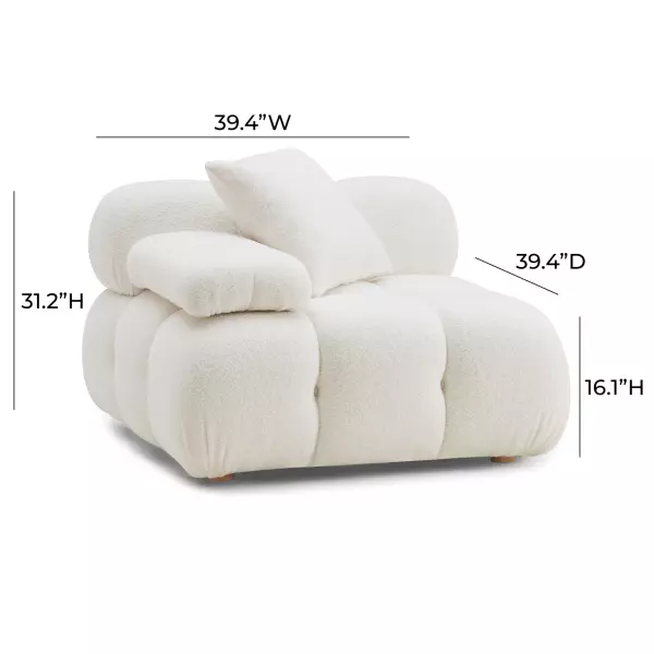 Tov S68919 Calliope Cream Vegan Shearling Modular Corner Chair 6