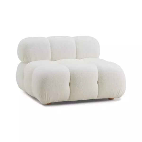 TOV-S68920 Calliope Cream Vegan Shearling Modular Armless Chair
