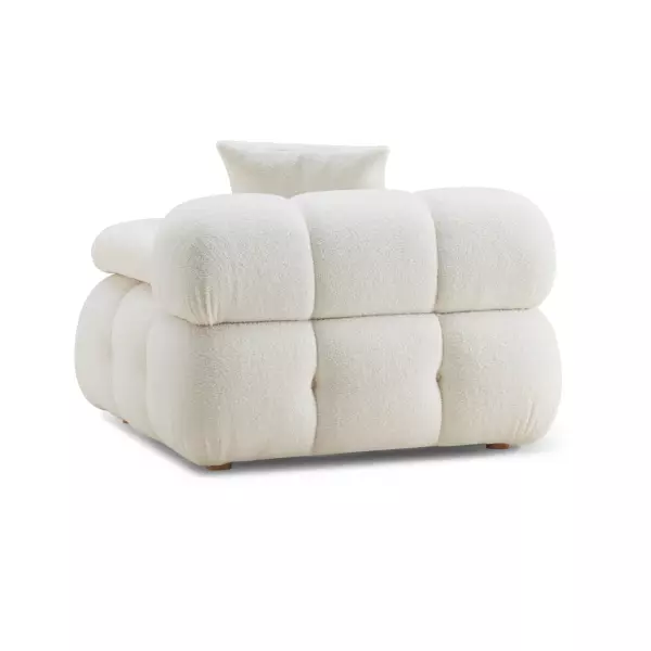 Tov S68920 Calliope Cream Vegan Shearling Modular Armless Chair 3